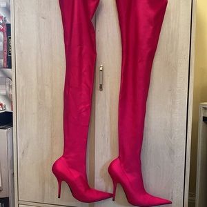 Balenciaga Hot Pink Knife Boots Thigh High *Trendy Celeb Favorite*